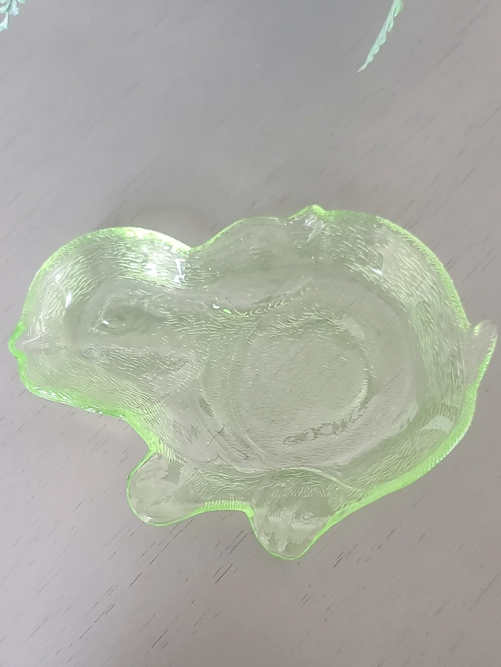Green Glass Bunny Dish - Home Accents